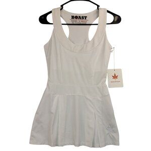 Boast Womens XS Court Dress Pleated Skirt Pickleball Tennis Golf Athletic White